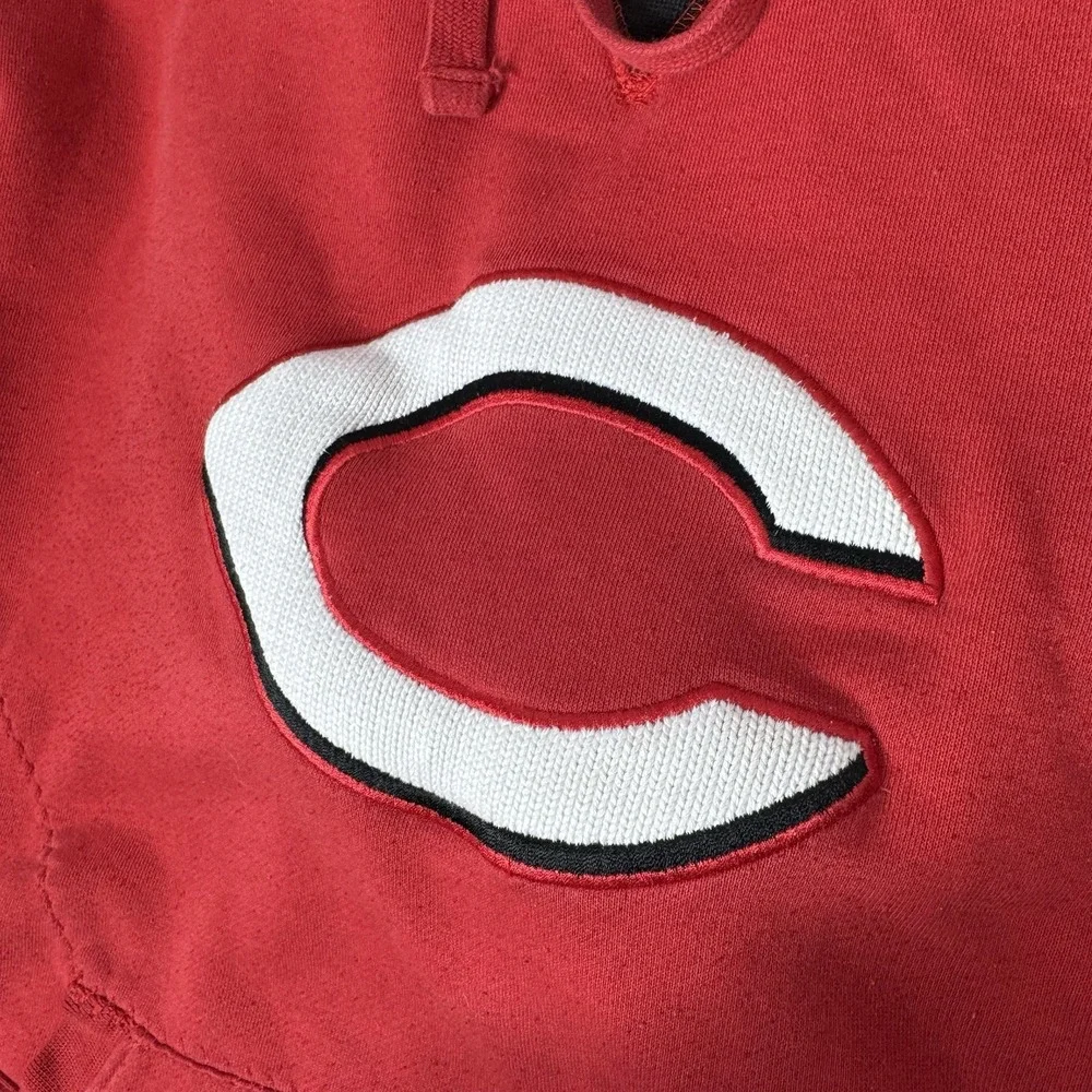 Cincinnati Reds Majestic Mens MLB Primary Logo Pullover Hoodie Red Sweatshirt 1X